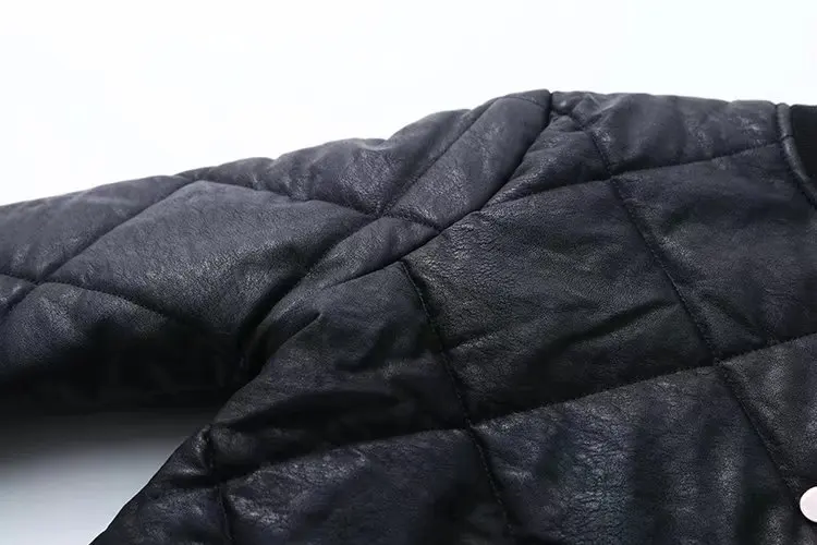 Женское пальто из искусственной кожи длинная хлопковая парка оверсайз в