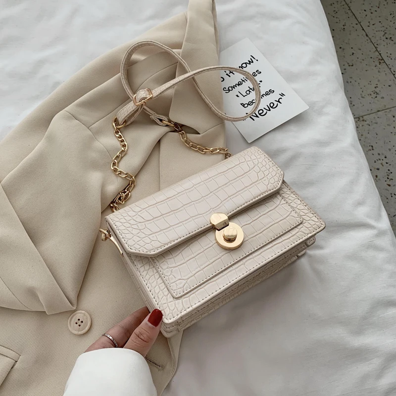 

2020 new female bag stone pattern shoulder bag lady bag chain bag messenger bag fashion mobile phone bag small square bag