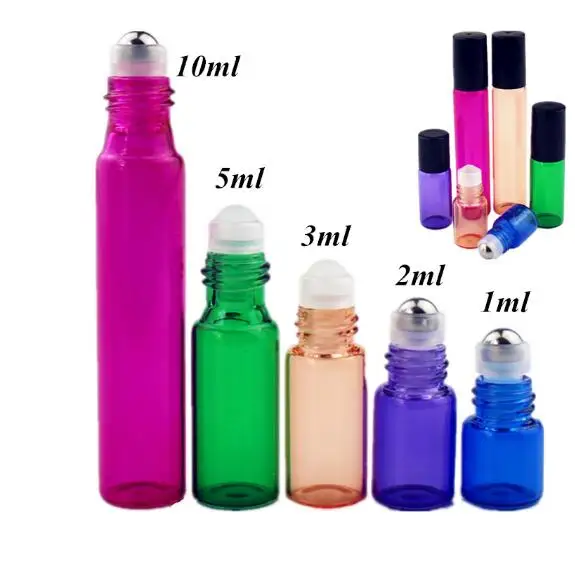50 шт./лот 2 мл тонкое стекло ролл на бутылке со стеклом/металлический шар