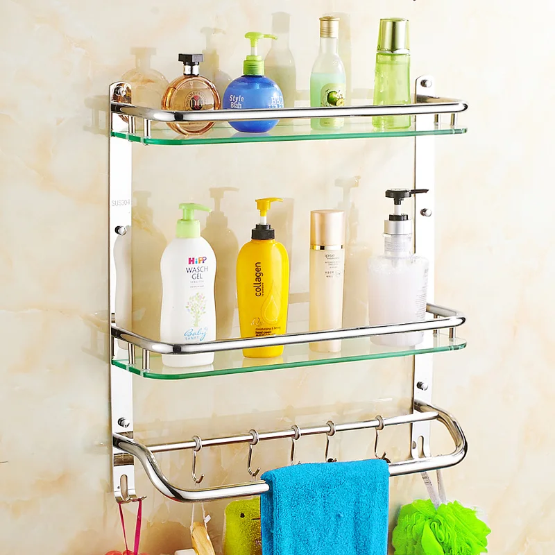 Полка для ванной комнаты из нержавеющей стали аксессуары вешалка полотенец
