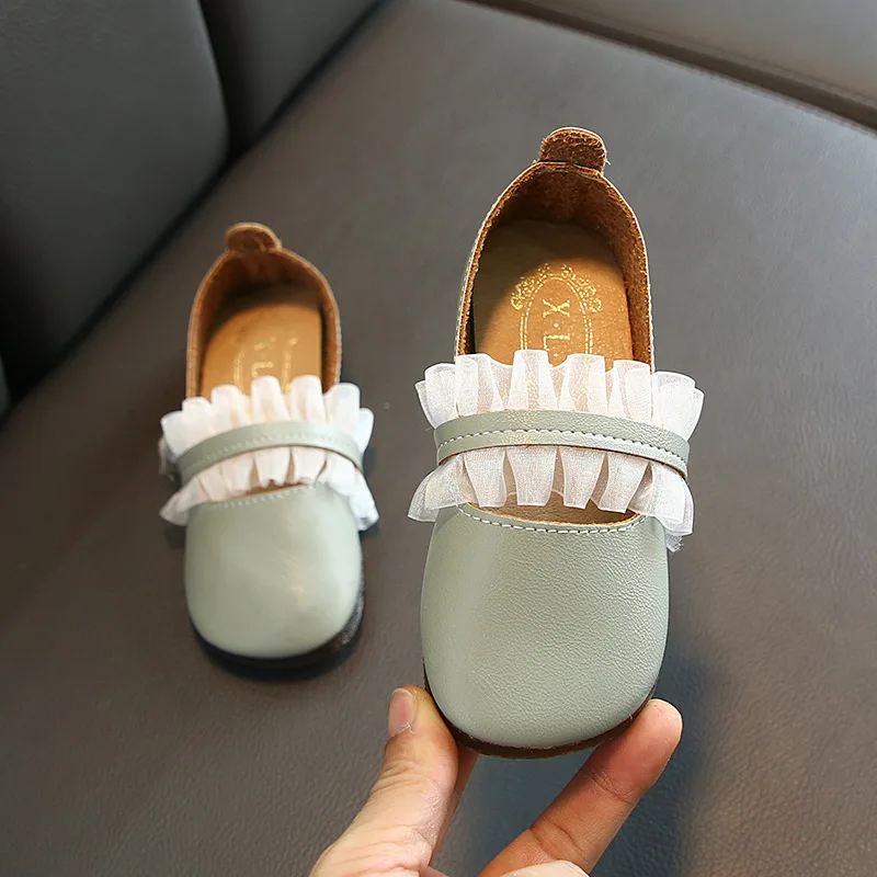 

2020 Kids Girls Princess Shoes with Children's Leather Shoes Fashion Baby Single Shoes Spring Autumn Girls Party Sneakers B947