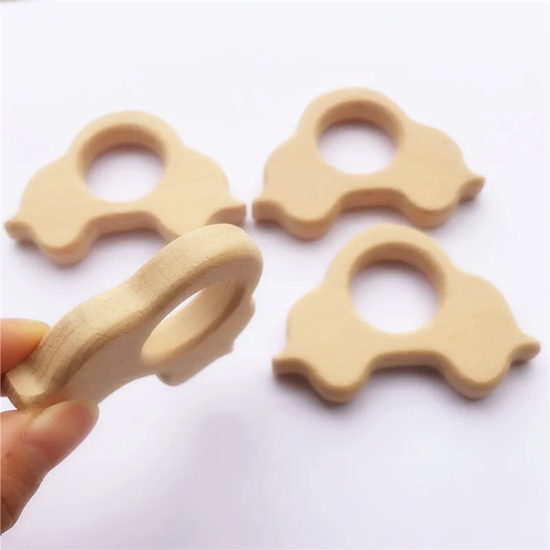 Mordedor de madera natural para beb&eacute;, juguete de agarre de dentici&oacute;n, ecol&oacute;gico, org&aacute;nico, accesorios de dentici&oacute;n, 10 Uds.-2