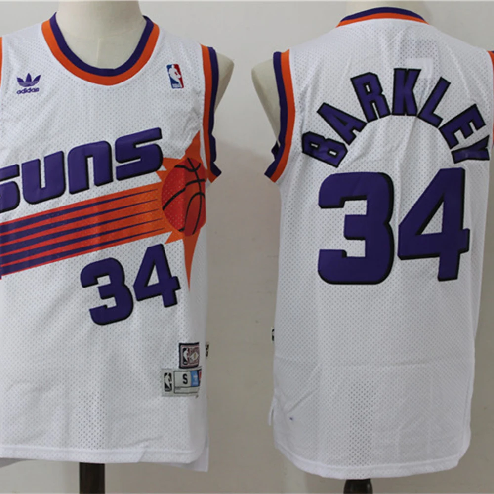 

NBA Phoenix Suns #13 Steve Nash Men's Basketball Jersey #34 Charles Barkley Retro Swingman Jersey Mesh Stitched Men's Jerseys