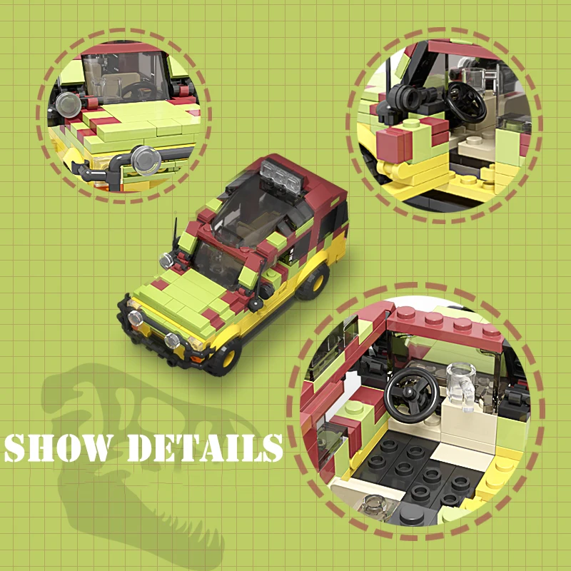 Высокотехнологичный в стиле Парк Юрского периода Тур автомобиля блоки кино мир