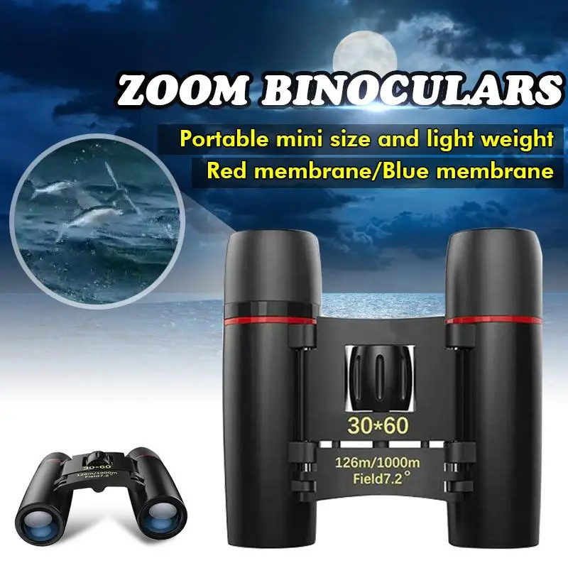 

Zoom Telescope 30x60 Folding Binoculars with Low Light Night Vision for Outdoor Bird Watching Travelling Hunting Camping 1000m