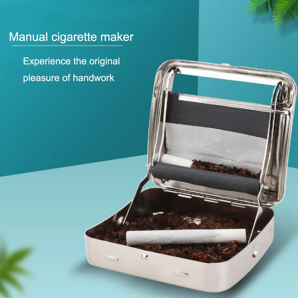Серебристая металлическая роликовая машина табачный ролик чехол для сигареты 70