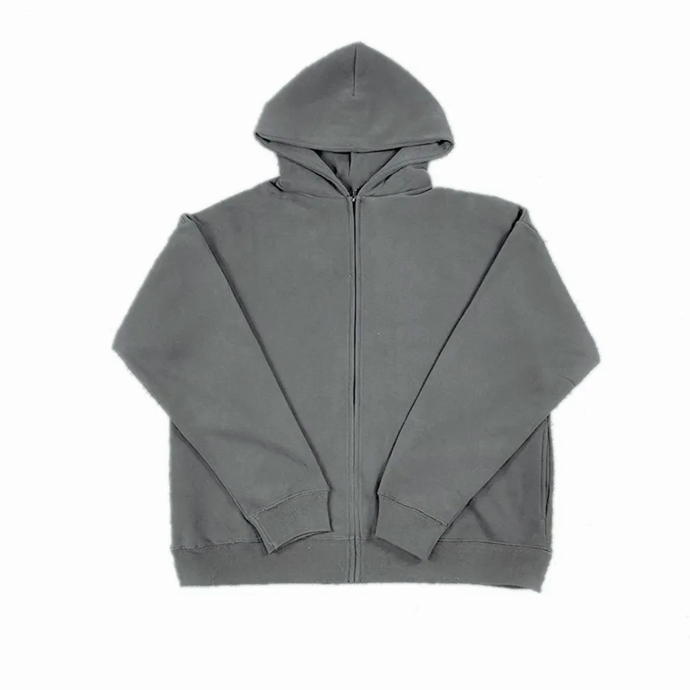 

Kanye Oversize Full-Zip Hoodie Hip Hop Raglan Fleece Sweatshirt Two-Pocket Styling Winter Streetewear