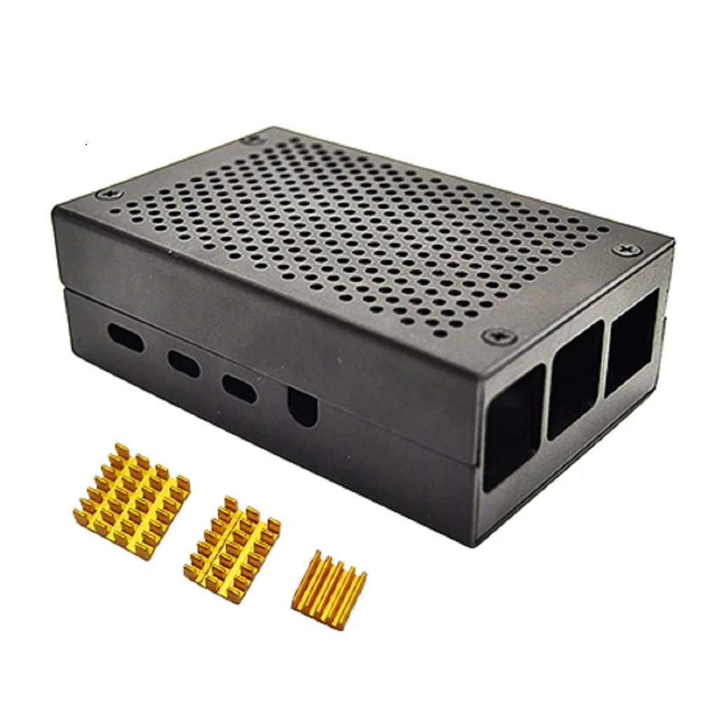 Raspberry pi 4B корпус из алюминиевого сплава металла с 3 шт. алюминиевый радиатор комплект для охлаждения кулер