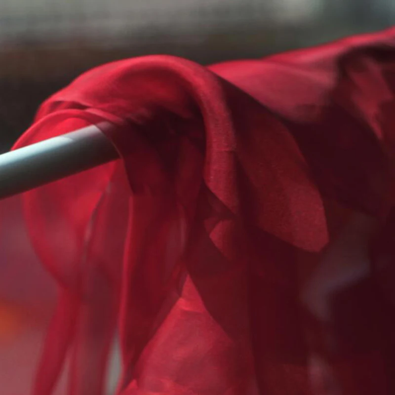 Высококачественная однотонная 100% Шелковая органза мягкая гладкая ткань для