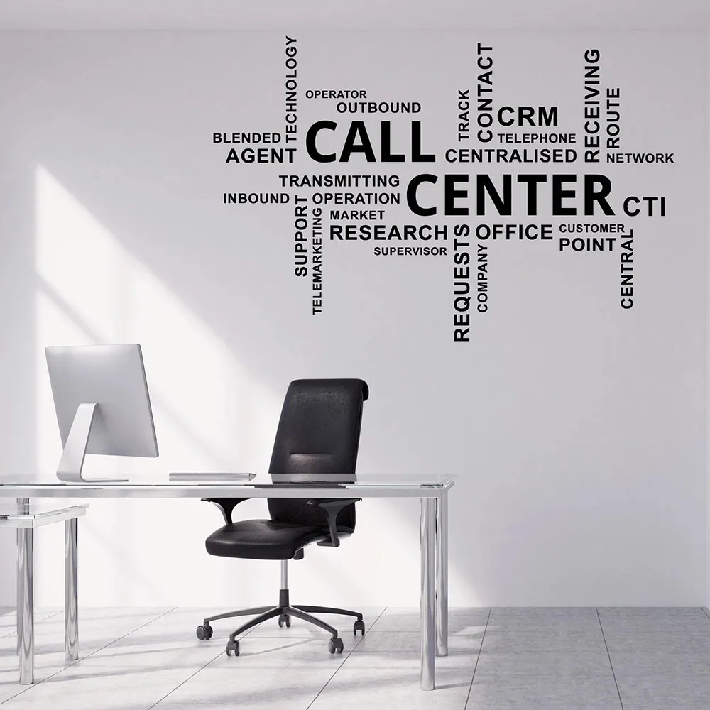 

Call Center Wall Decal Word Cloud Office Studio Lettering Interior Decoration Door Window Vinyl Sticker Creatives Art Mural Q313