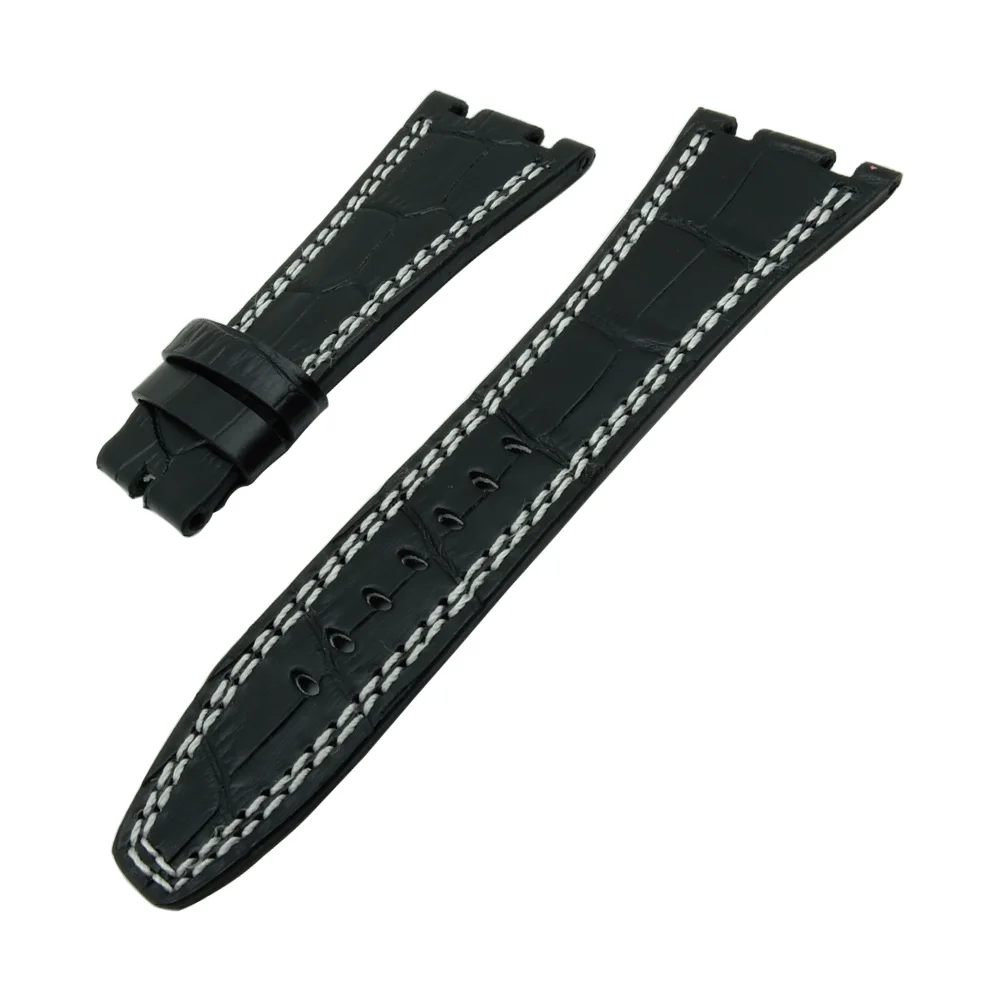 

Handmade Genuine Leather For Audemars 28 mm Black Brown WatchBand for AP Watch Band Strap Replace