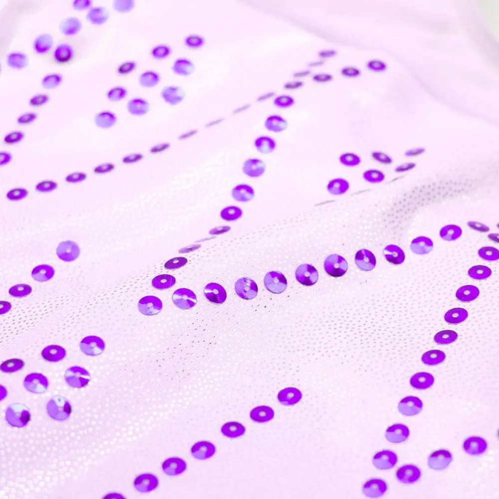 

BAOHULU Girls Sequin Ballet Leotard Sleeveless Gradient Purple Gymnastics Leotard Kids Teens Athletes Dance Wear