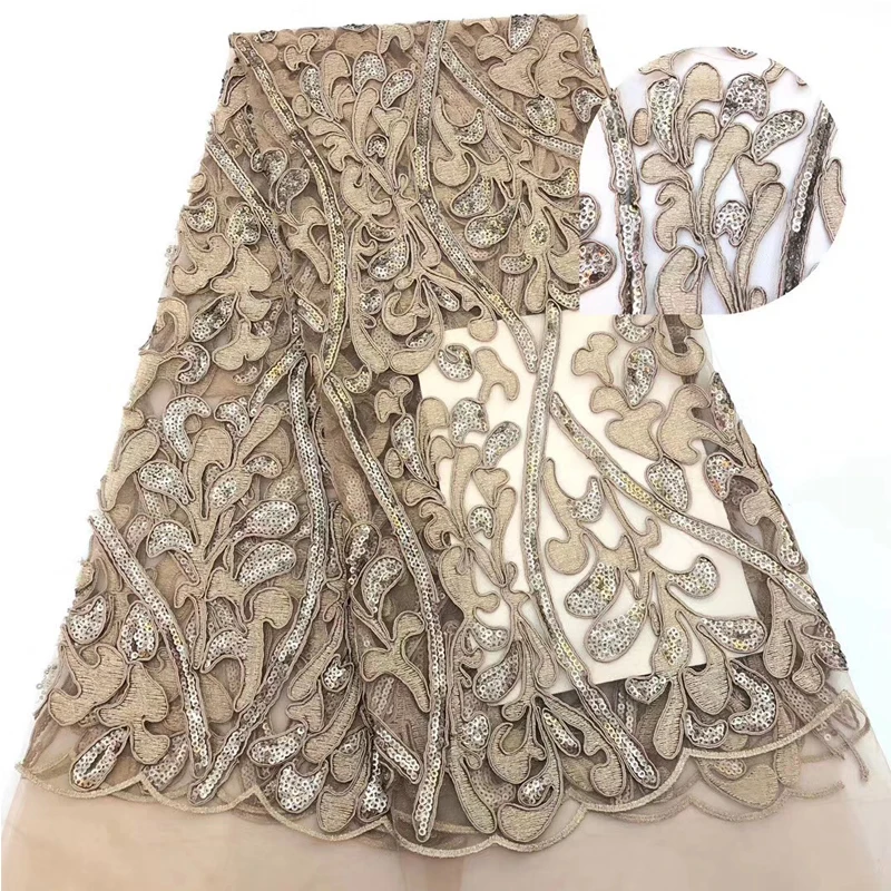 

2020 High Quality Lace Fabric Embroidery Petals Stripe Tulle Lace Beautiful Polyester Fabrics For Important Occasion 5 Yards
