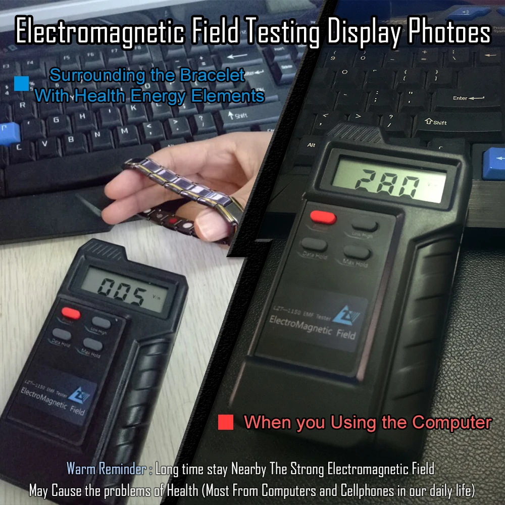 Черные мужские браслеты с энергосбережением медная цепь звено германий