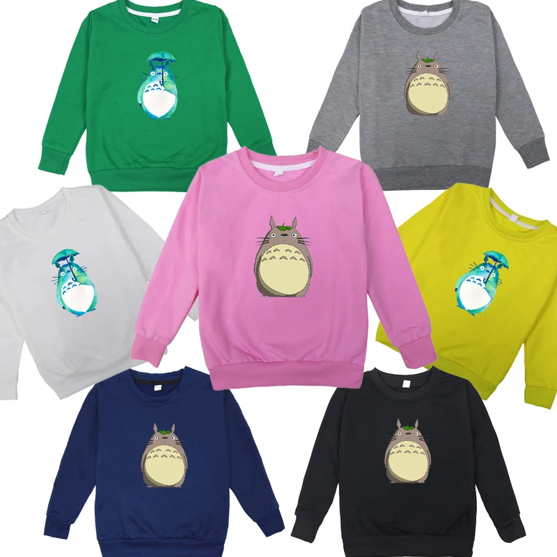 

Детская толстовка с длинными рукавами и принтом Тоторо для малышей; модная повседневная хлопковая спортивная толстовка для мальчиков и дев...