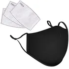 Черные колпачки для взрослых с фильтром Тканевые Маски для рта моющиеся регулируемые маски для лица