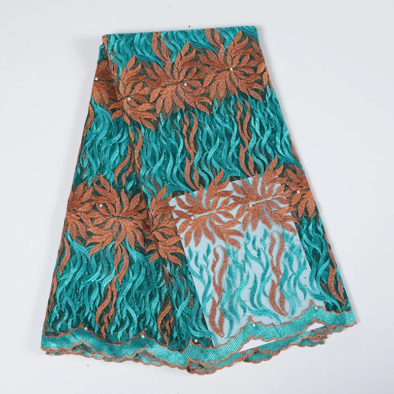 2019 новейший насыщенно голубой Французский кружевная ткань в африканском стиле