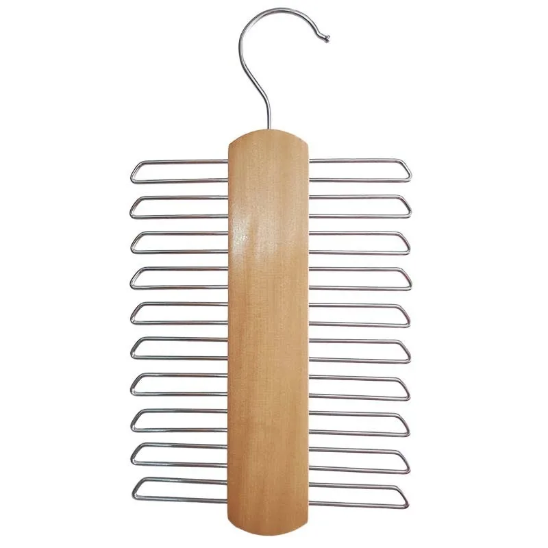 

Store 20 Bar Wooden Tie Hanger - Scarfs & Belt Rack Organiser MJ82804
