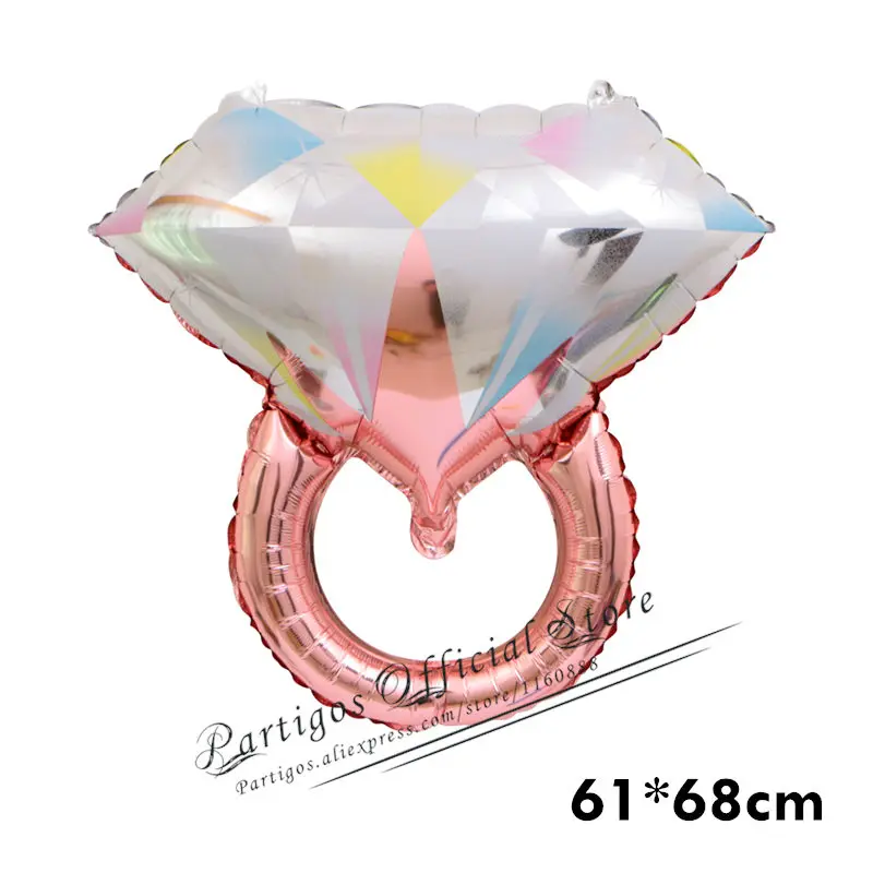 rose gold Золотое кольцо с бриллиантами, шар из фольги, розовое золото, шар для невесты, буквенный шар, шар для невесты, украшение для свадьбы, помолвки, свадьбы, вечеринки - Цвет: rose gold