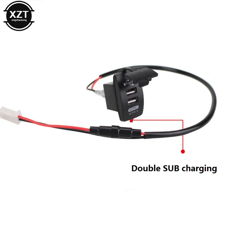 

12-24V Dual USB Car Charger Rocker Switch 5V 3.1A Universal Auto Mobile Phone Charger For Car Motorcycle Electric Boat