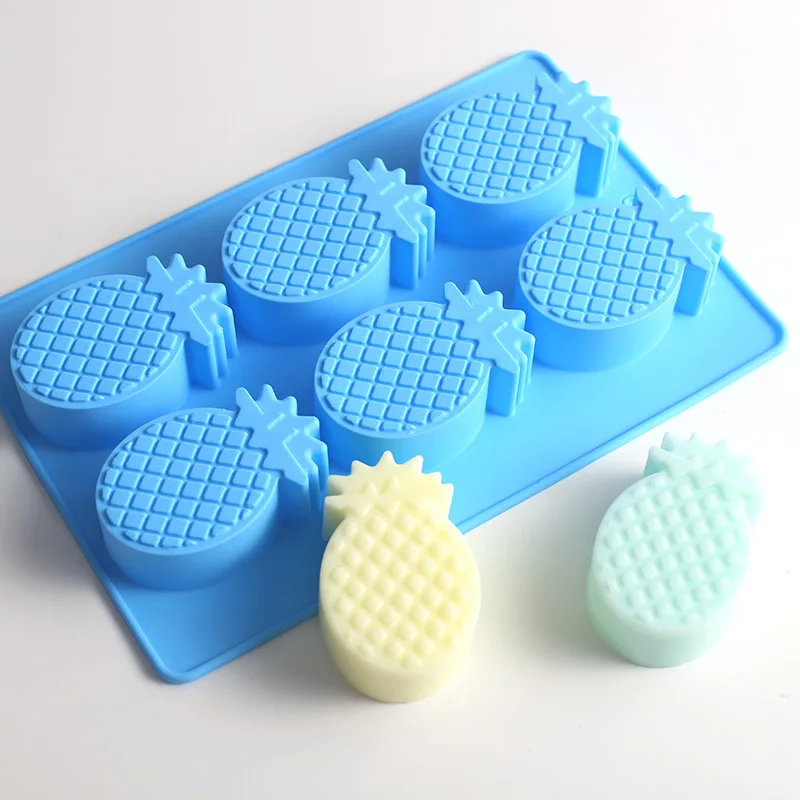 

6-hole Pineapple Baking Cake Handmade Soap Mold Pudding Chocolate Biscuit Bread Silicone Mold Cake Decoration Resin Mold