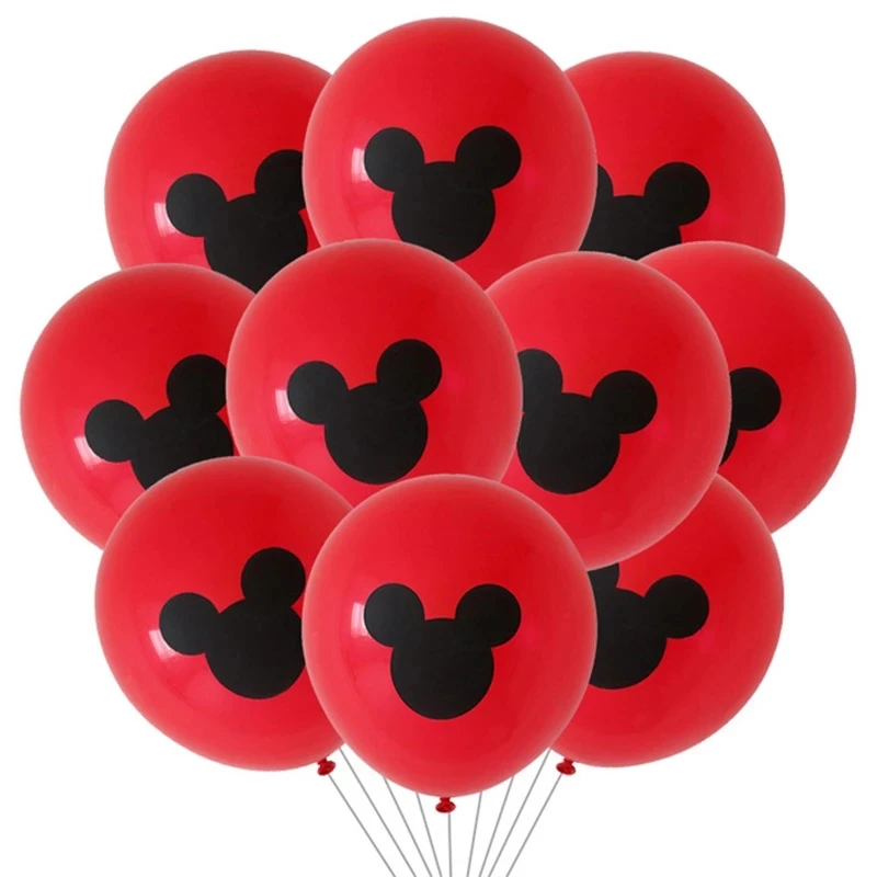 

100Pcs 12Inch Minnie Latex Balloons Mickey Mouse Birthday Party Decor Baby Shower Kids Party Mickey Balloon Supplies Air Globos