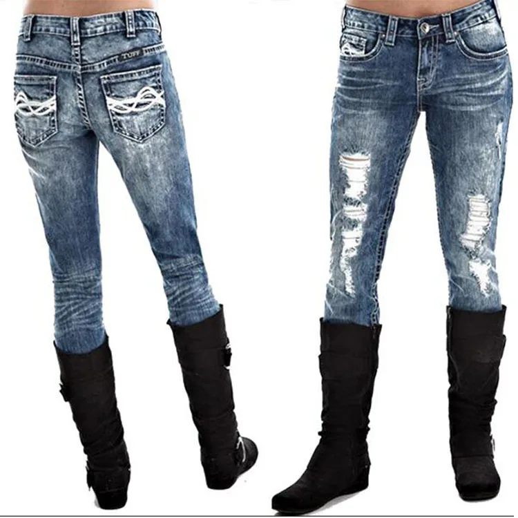 Повседневные Стрейчевые узкие джинсы на пуговицах для женщин сезон весна-осень