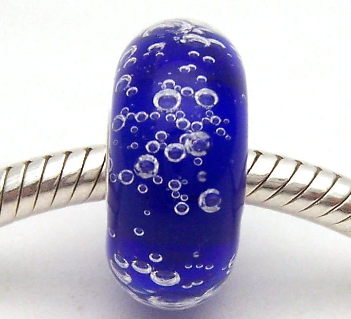 

PJG2628 100% S925 Sterling Silver Beads Murano Glass beads Fit European Charms Bracelet charms diy jewelry Lampwork GlassBeads