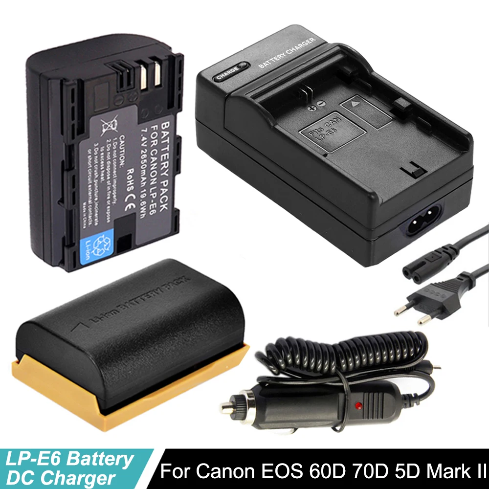 2 шт. запасные аккумуляторы для Canon EOS 60D 70D 5D Mark II III IV 5DS R 6D 7D | Электроника