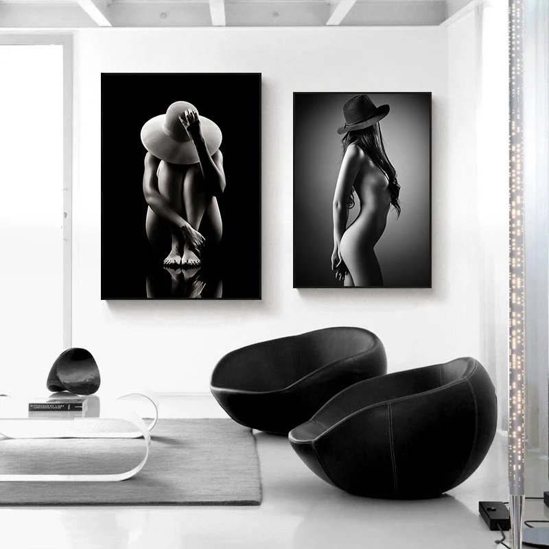 Абстрактный художественный постер обнаженного цвета сексуальная женская