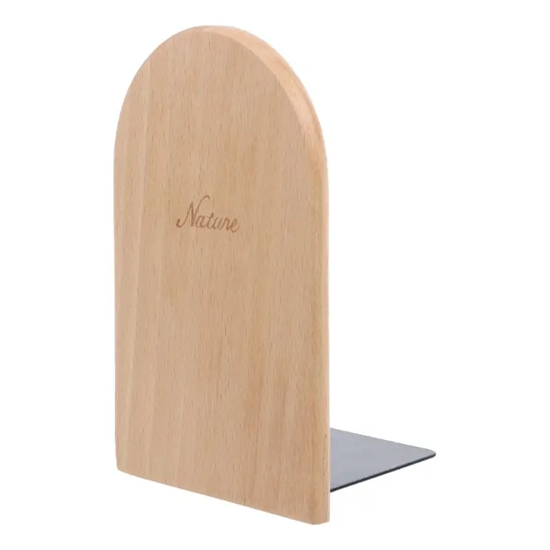 

Nature Wooden Desktop Organizer Desktop Office Home Bookends Anti-skid Book Ends Stand Holder Shelf