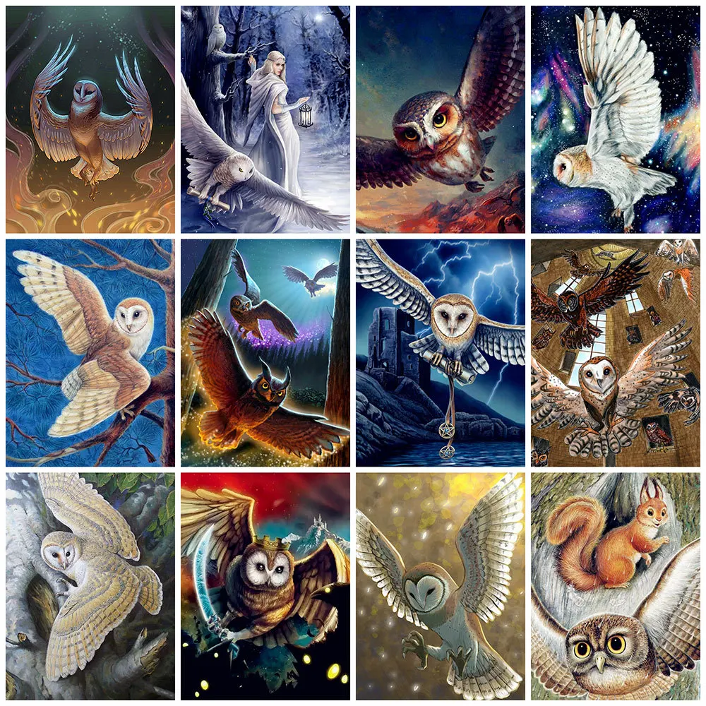 

Momoart Алмазная мозаика сова мультфильм кустарный декор для дома Алмазная вышивка животные картина стразами полная площадь живопись вышивка ...