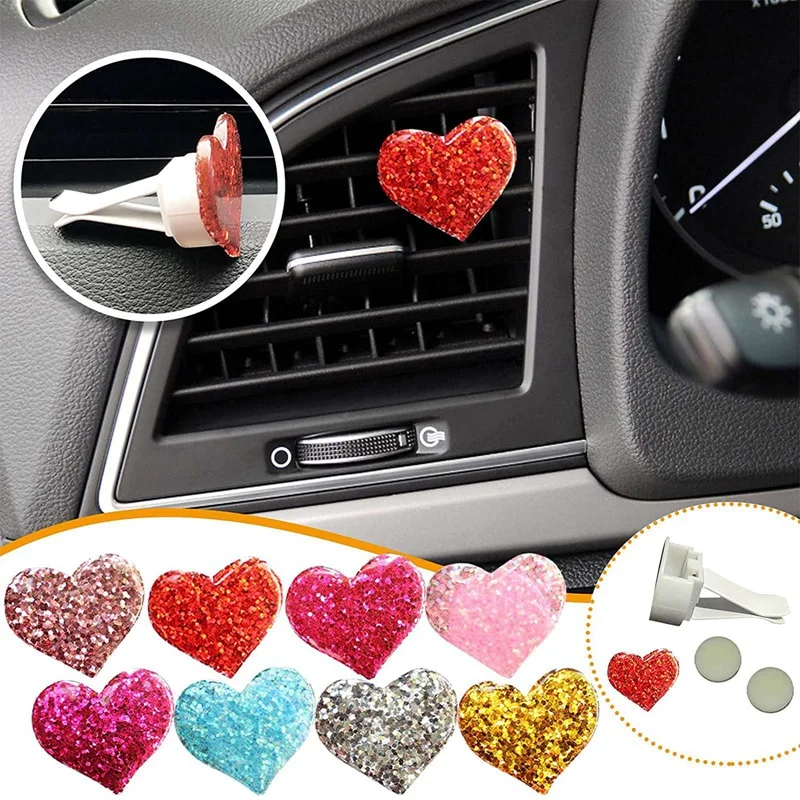 

3pcs Creative Love Shape Car Perfume Aromatherapy Car Air Conditioning Vent Perfume Clip Diffuser Stone Color random