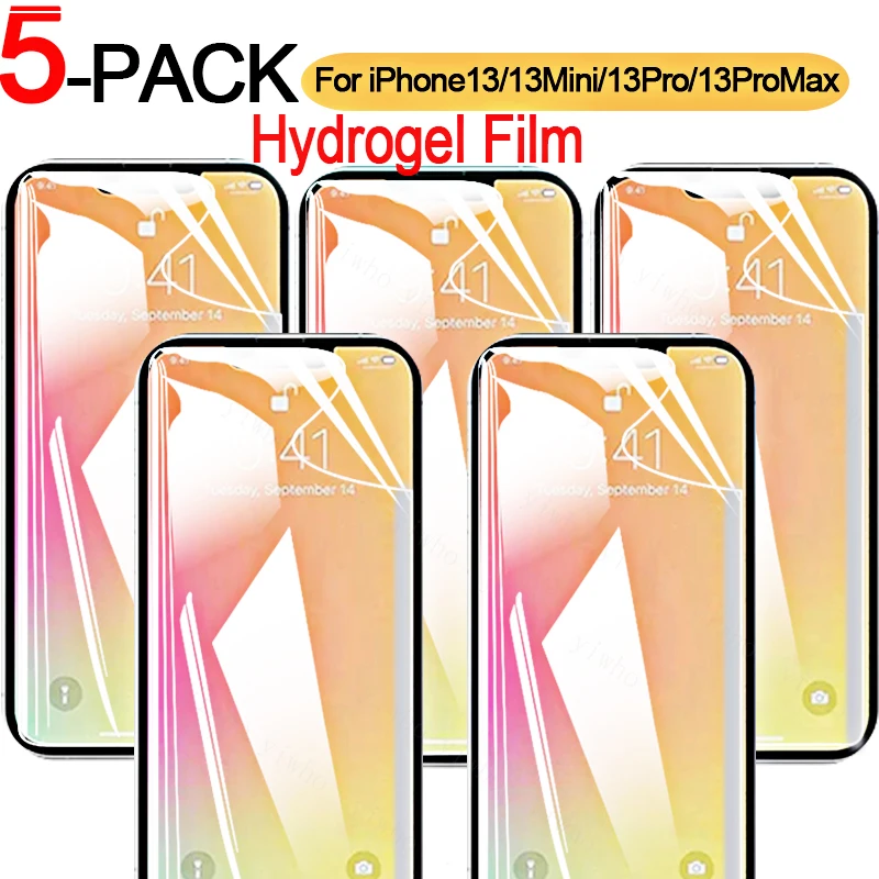 

Гидрогелевая пленка с полным покрытием для iPhone 13 Pro Max 13 Mini, защитная пленка для экрана Apple 11, 12 Pro Max, мягкая Передняя защитная пленка, 5 шт.