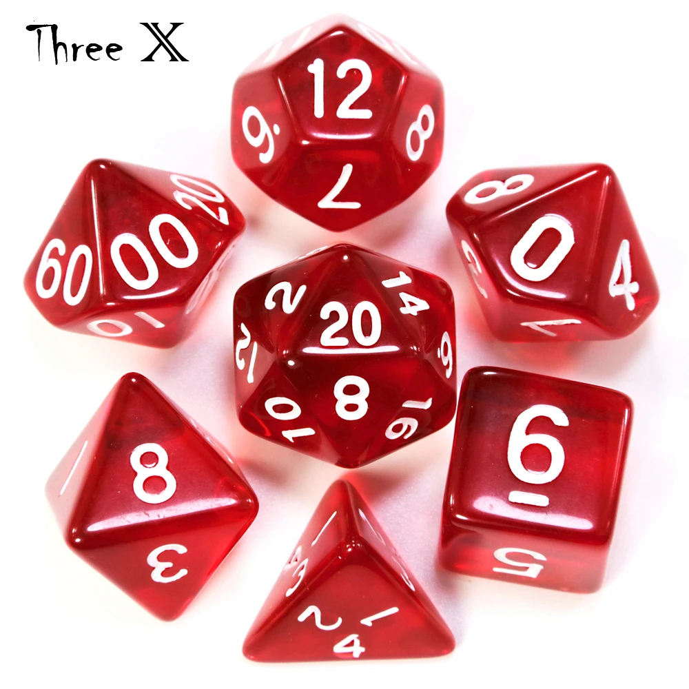 Желе эффект 7 шт зеленый цвет игра кости DnD D4 d6 d8 d10 d12 d20 переносные игральные