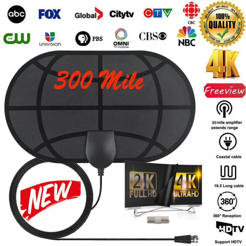 Новинка 2019 г. Модная тонкая цифровая антенна Freeview HDTV для помещений ТВ-антенна