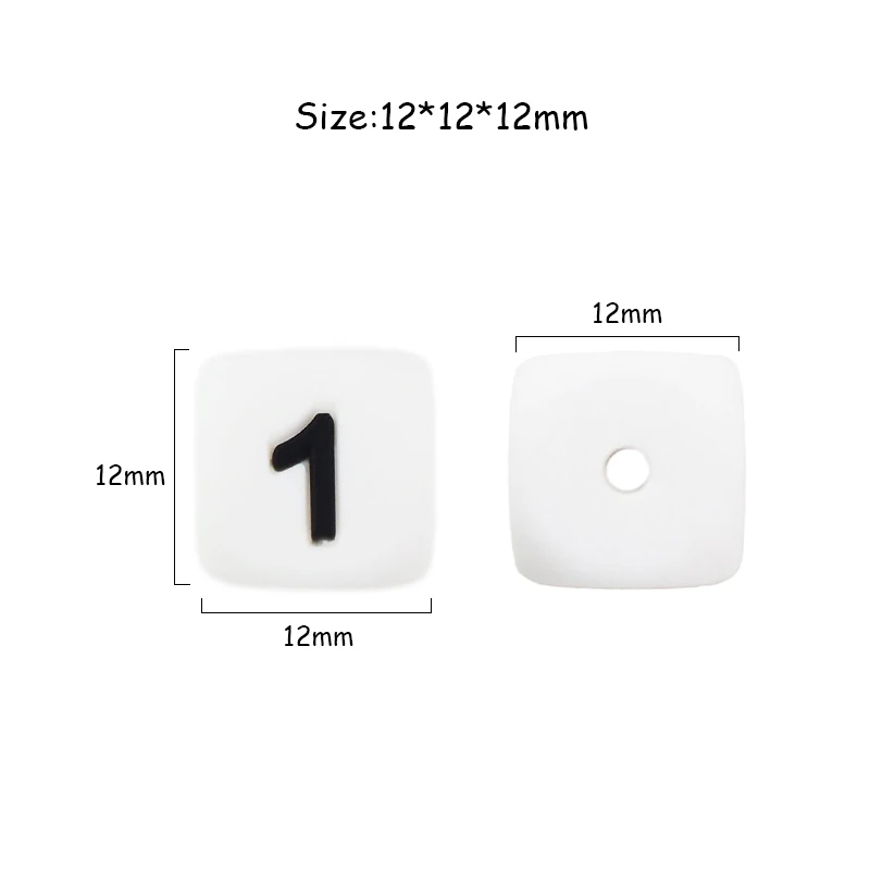 Chenkai-Cuentas de n&uacute;meros de silicona de 50 piezas, cuentas sueltas sin BPA para morder, joyer&iacute;a para morder con coraz&oacute;n de beb&eacute;, mordedor, collar, cuentas de juguete-5