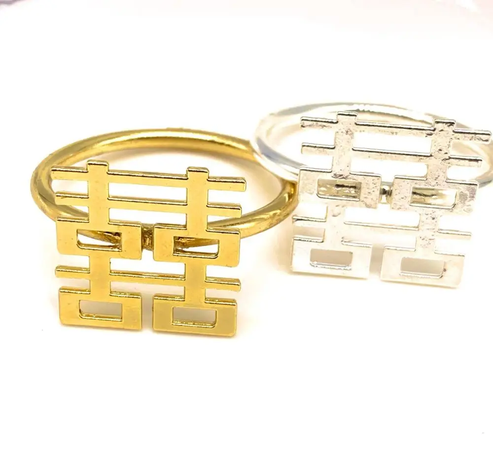 

60 / PCS hotel banquet table double happiness napkin ring napkin ring wedding supplies
