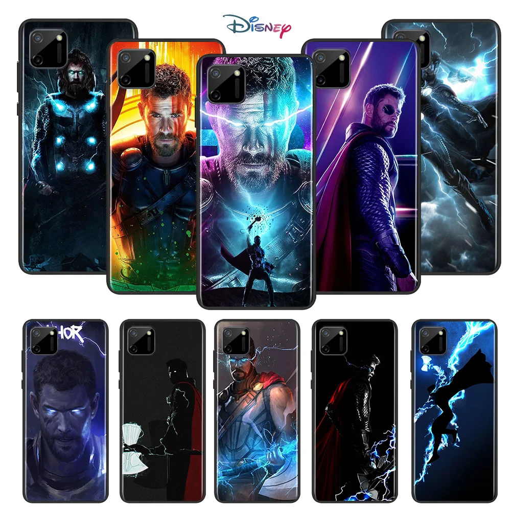 

Marvel Avengers Super Hero Thor For OPPO Realme 7i 7 6 6S 6i 5 5S 5i 3i Narzo 10 20 Pro Global TPU Silicone Black Phone Case