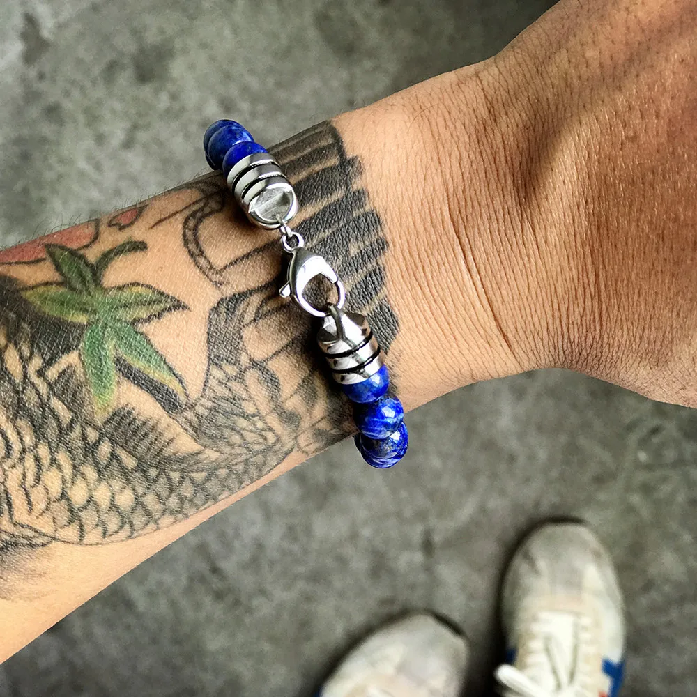 Мужской браслет из нержавеющей стали цепочка мужской натурального камня Homme