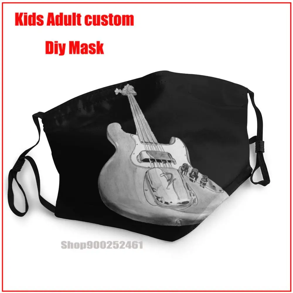 

F Bass Guitar DIY маска для лица модная маска для лица моющаяся многоразовая маска для лица для взрослых Маска для рта с дизайном забавная