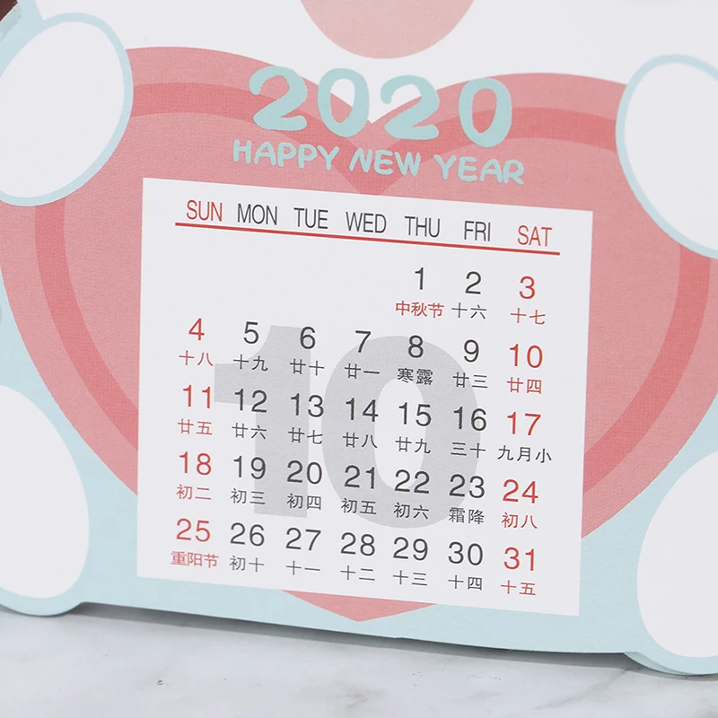 

Hot Sale 2021 Cartoon Mini Desk Calendar DIY Portable Calendars Daily Schedule Planner