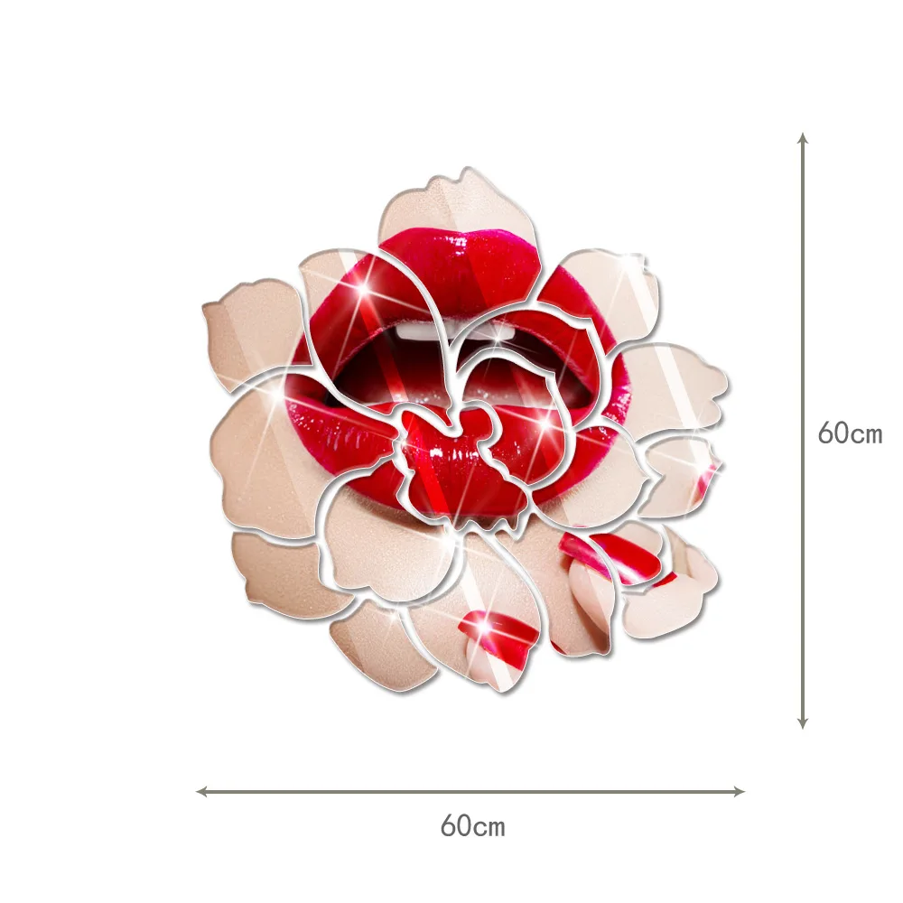 

JM149 Removable Living Room TV Wall Decoration Sticker Crystal Three-dimensional Acrylic Lotus Mirror Sticker