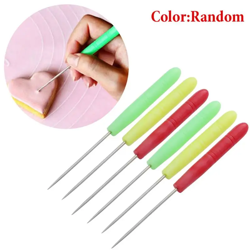 

6PCS Scriber Needle DIY Ergonomic Stir Needle Baking Needle For Cake DIY Fondant Cookie Decorating Tools Baking Needle