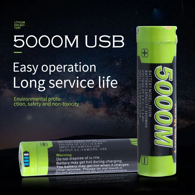USB 5000M 3 7 V 18650 3500mAh Li Ion аккумуляторная батарея Интеллектуальная со светодиодным