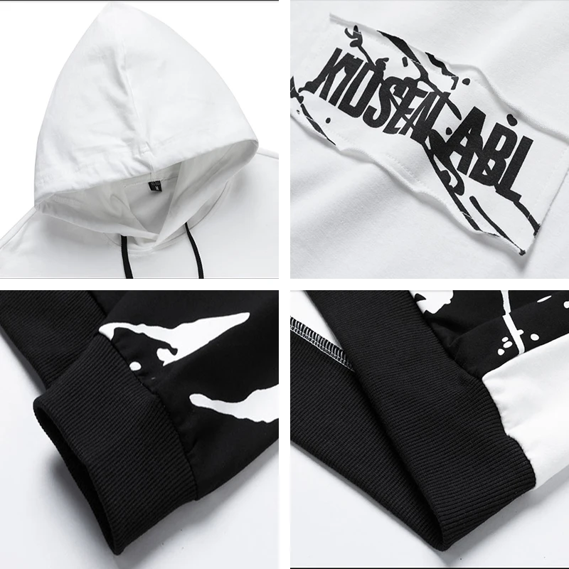 

Men's Hoodies 2021 New Spring and Summer Sweatshirts Men's Casual Japanese Streetwear Top and Bottom Fashion Stitching Hoodies