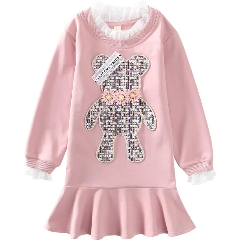 Сетчатое платье для девочек Новинка 2019 года осенние платья детская одежда с