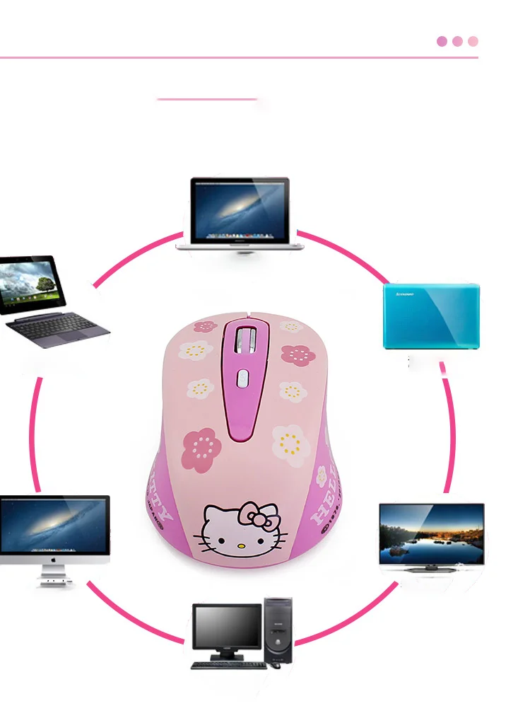 Мини USB мышь розовый милый мультяшный компьютер Mause 3D Оптическая Беспроводная