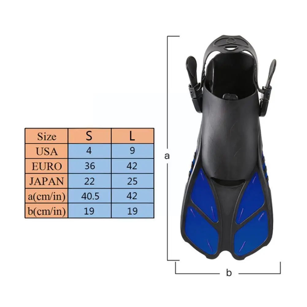 

1 Pair Short Swimming Fins Adult Snorkeling Foot Flippers Diving Flippers Portable For Swimming Diving Equipment Silicone F Y2R8