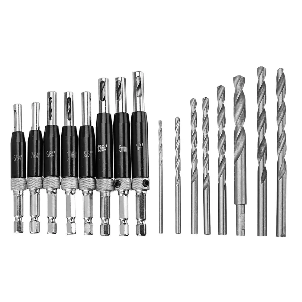 

8pcs 16pcs Self Centering Door Hinges Drill Bit Hole Puncher Core Drill Bit Set for Doors Self Center Woodworking Reaming Tool